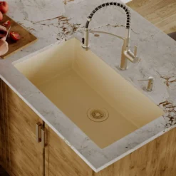 Karran 32" Undermount Quartz Composite Kitchen Sink, Bisque, QU-812-BI
