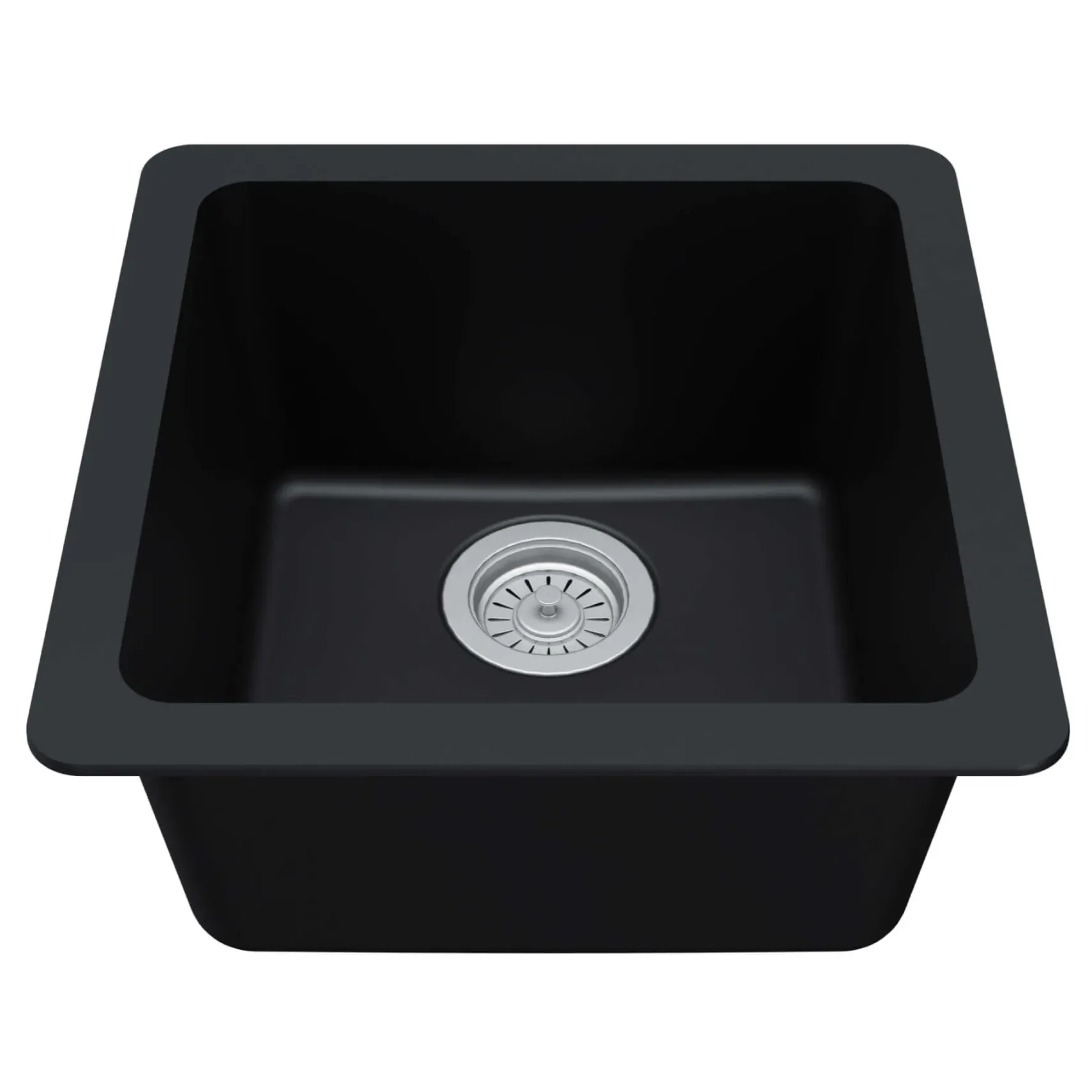 Karran 17" Undermount Quartz Composite Kitchen Sink, Black, QU-690-BL
