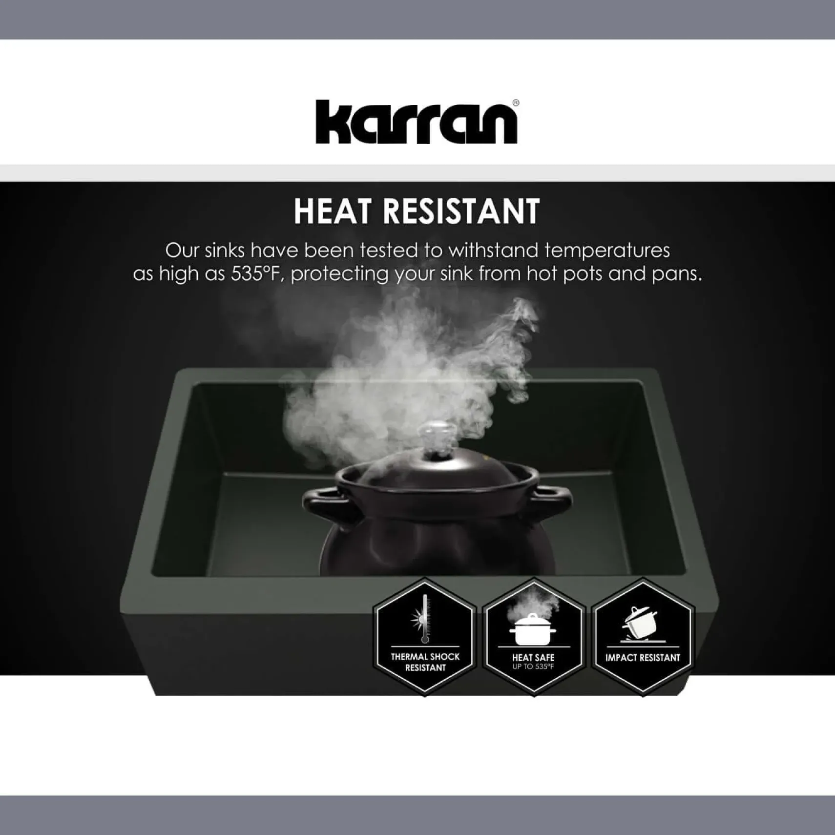 Karran 33" Undermount Quartz Composite Kitchen Sink, 60/40 Double Bowl, Black, QU-711-BL