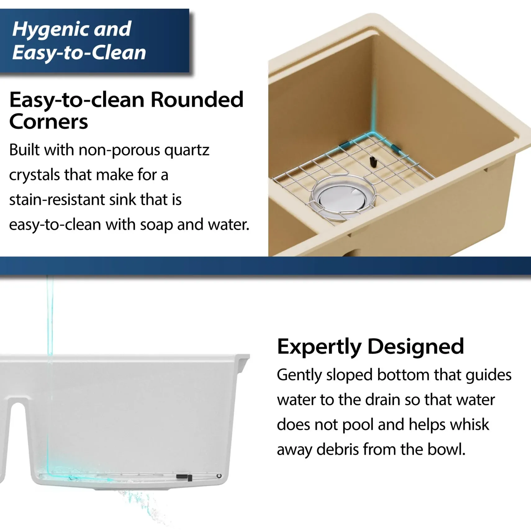 Karran 33" Undermount Quartz Composite Kitchen Sink, 50/50 Double Bowl, Bisque, QUWS-880-BI