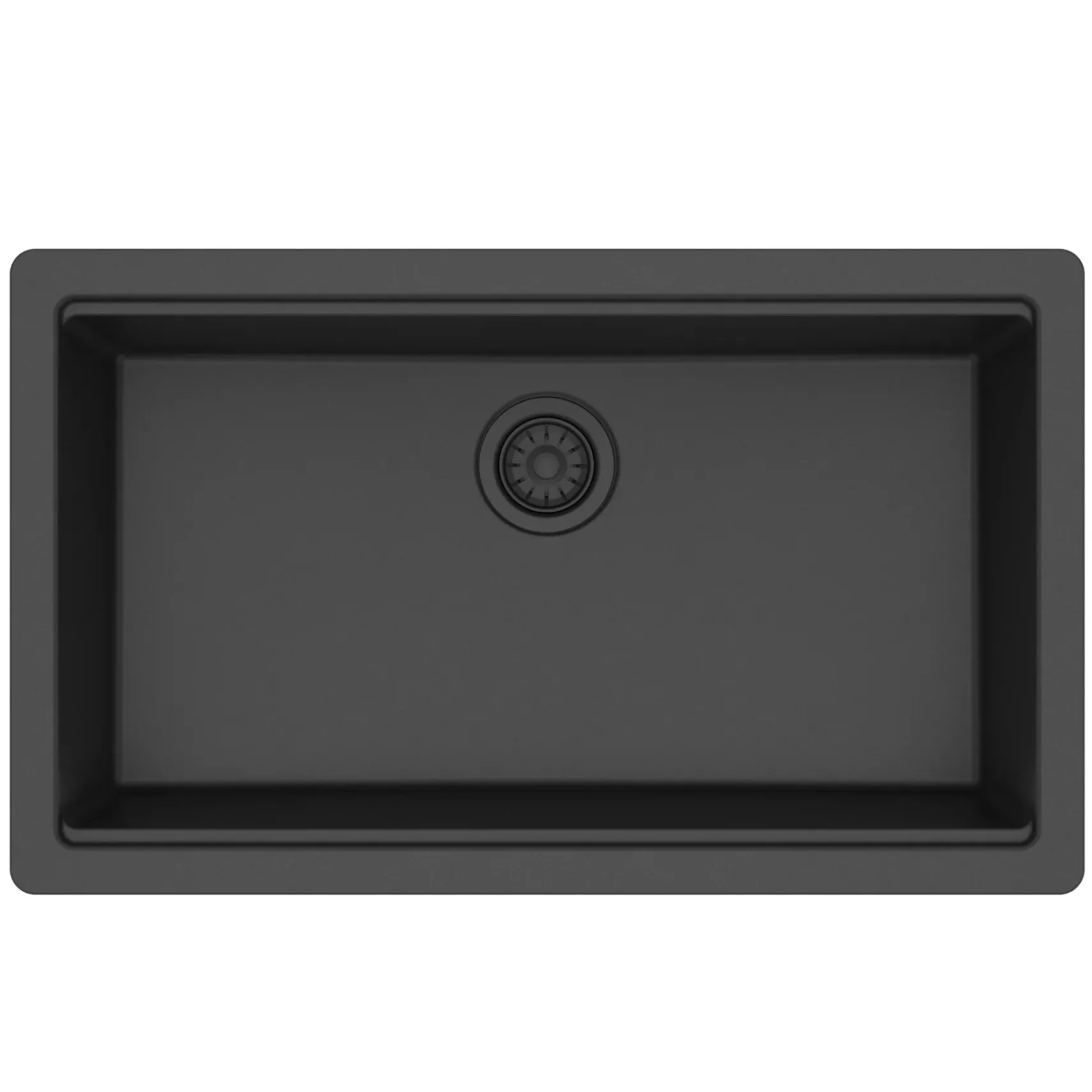 Karran 32" Undermount Quartz Composite Workstation Kitchen Sink, Black, QUWS-875-BL-PK2