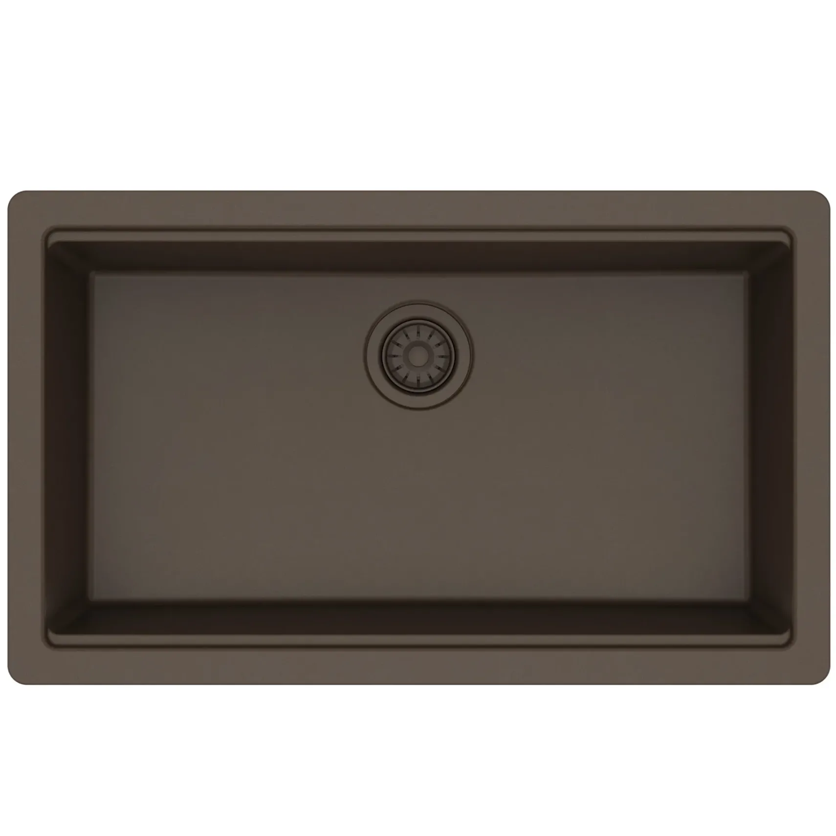 Karran 32" Undermount Quartz Composite Workstation Kitchen Sink, Brown, QUWS-875-BR-PK2