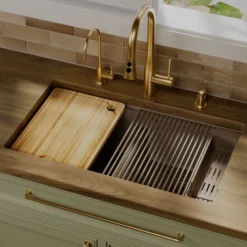 Karran 32" Undermount Quartz Composite Workstation Kitchen Sink, 50/50 Double Bowl, Concrete, QUWS-880-CN-PK2