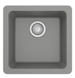 Karran 17" Undermount Quartz Composite Kitchen Sink, Grey, QU-690-GR