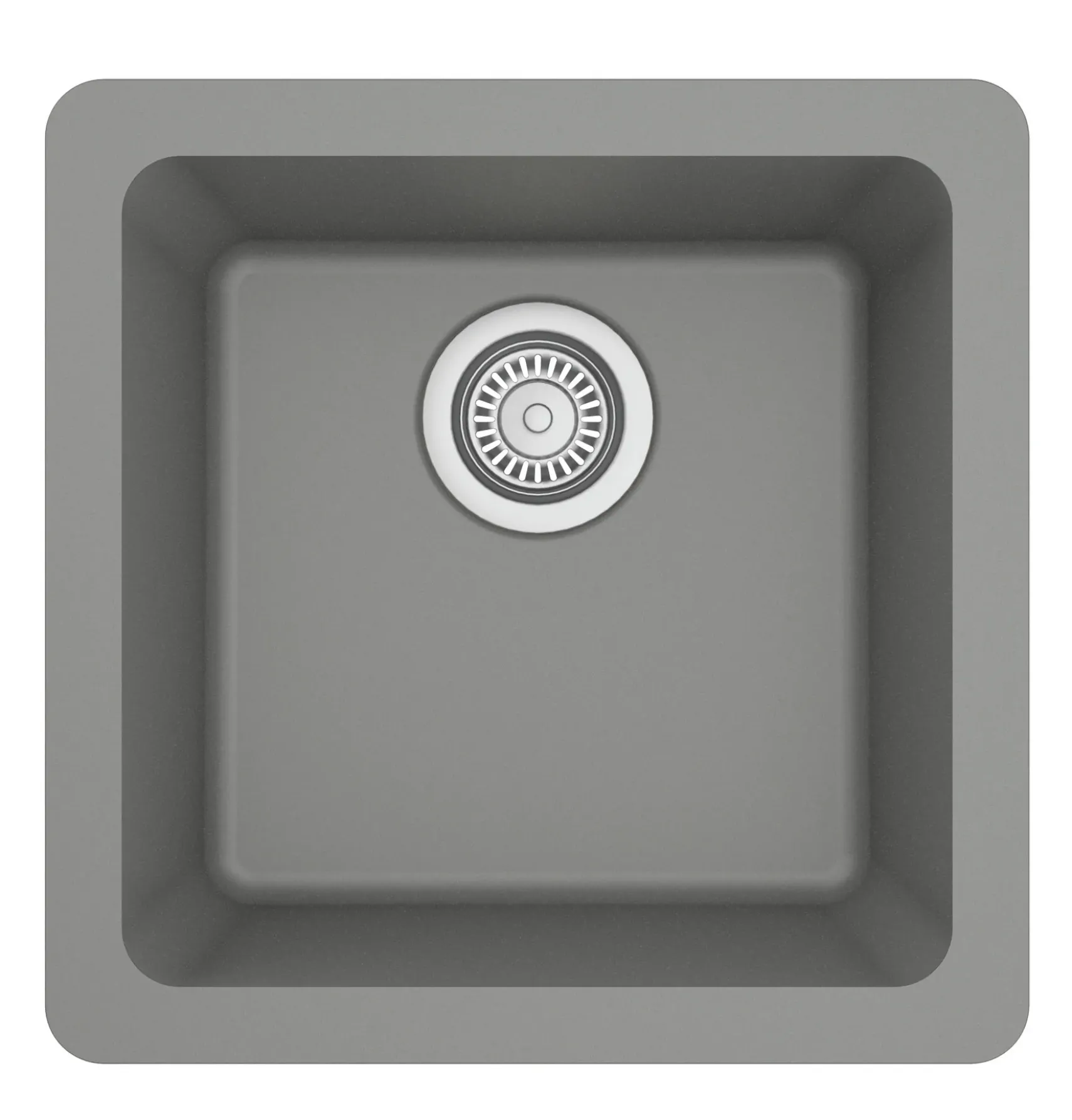 Karran 17" Undermount Quartz Composite Kitchen Sink, Grey, QU-690-GR