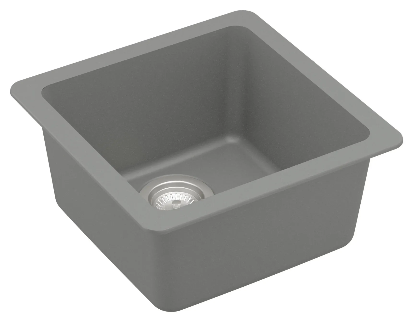 Karran 17" Undermount Quartz Composite Kitchen Sink, Grey, QU-690-GR