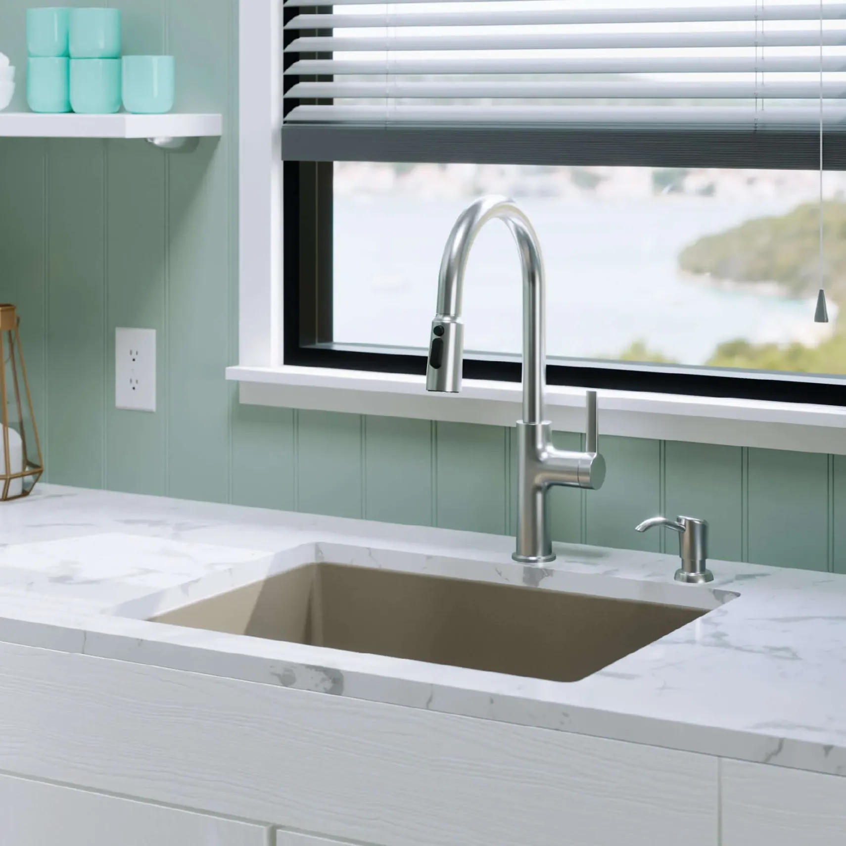Karran 24" Undermount Quartz Composite Kitchen Sink, Concrete, QU-820-CN