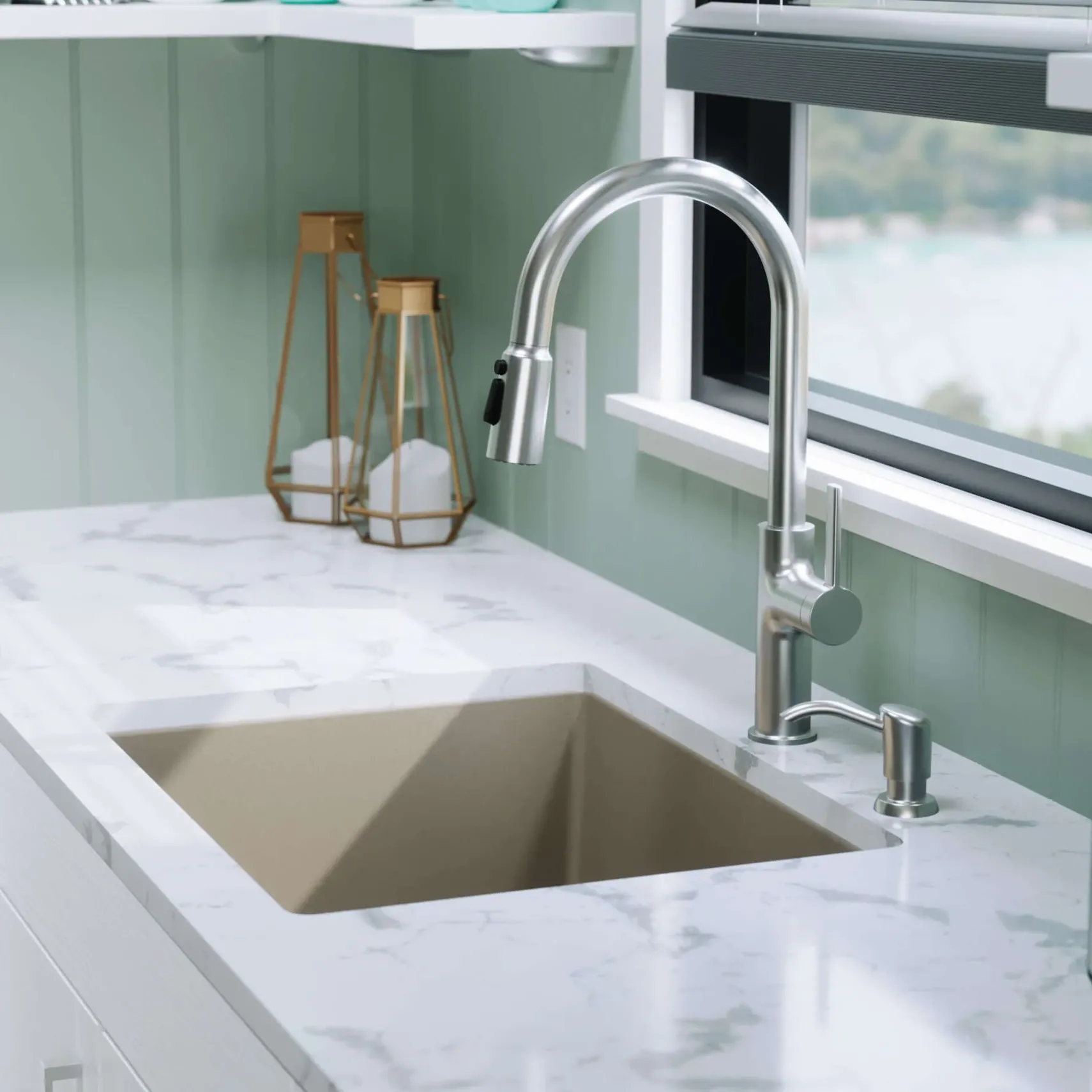 Karran 24" Undermount Quartz Composite Kitchen Sink, Concrete, QU-820-CN