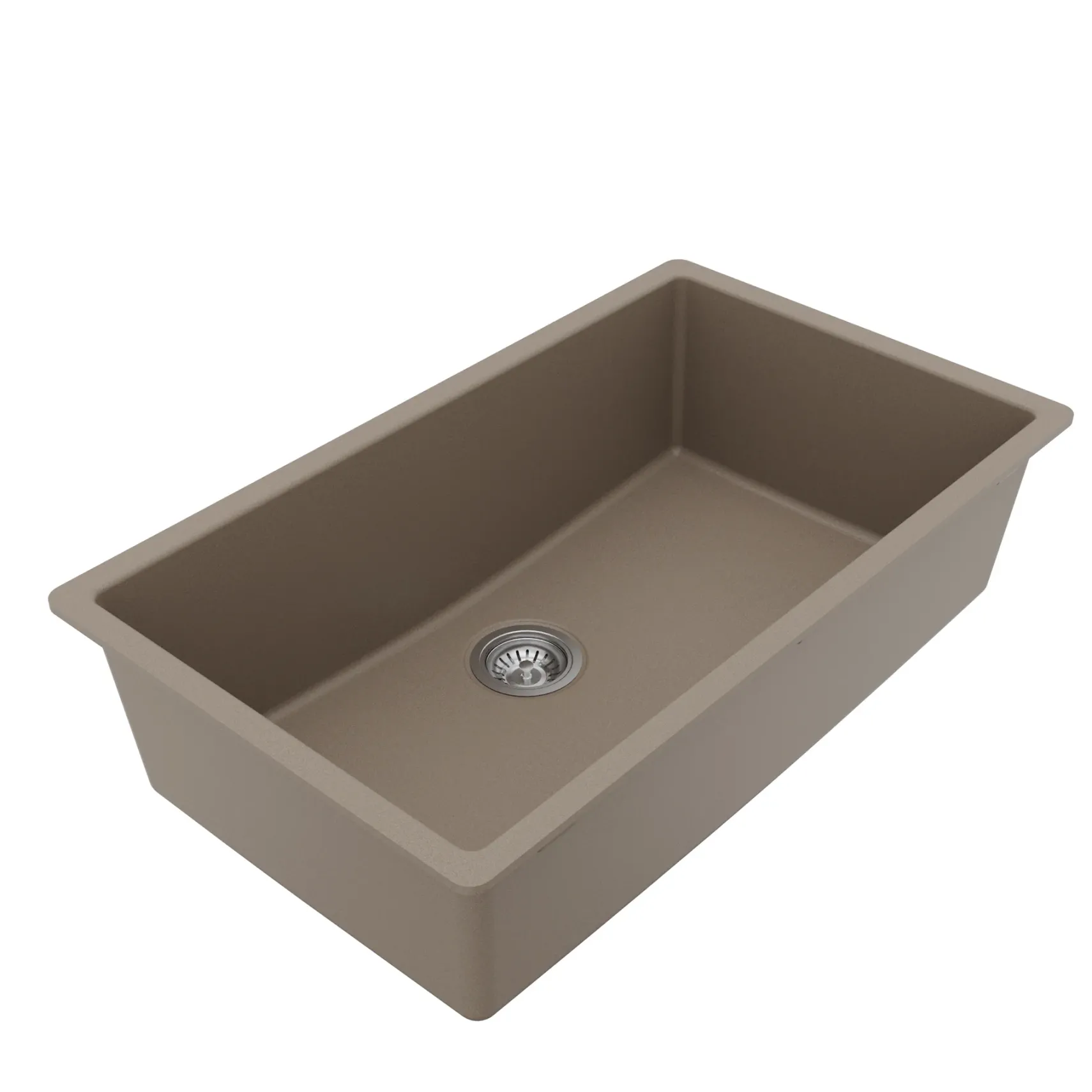 Karran 32" Undermount Quartz Composite Kitchen Sink with Accessories, Concrete, QU-812-CN-PK1