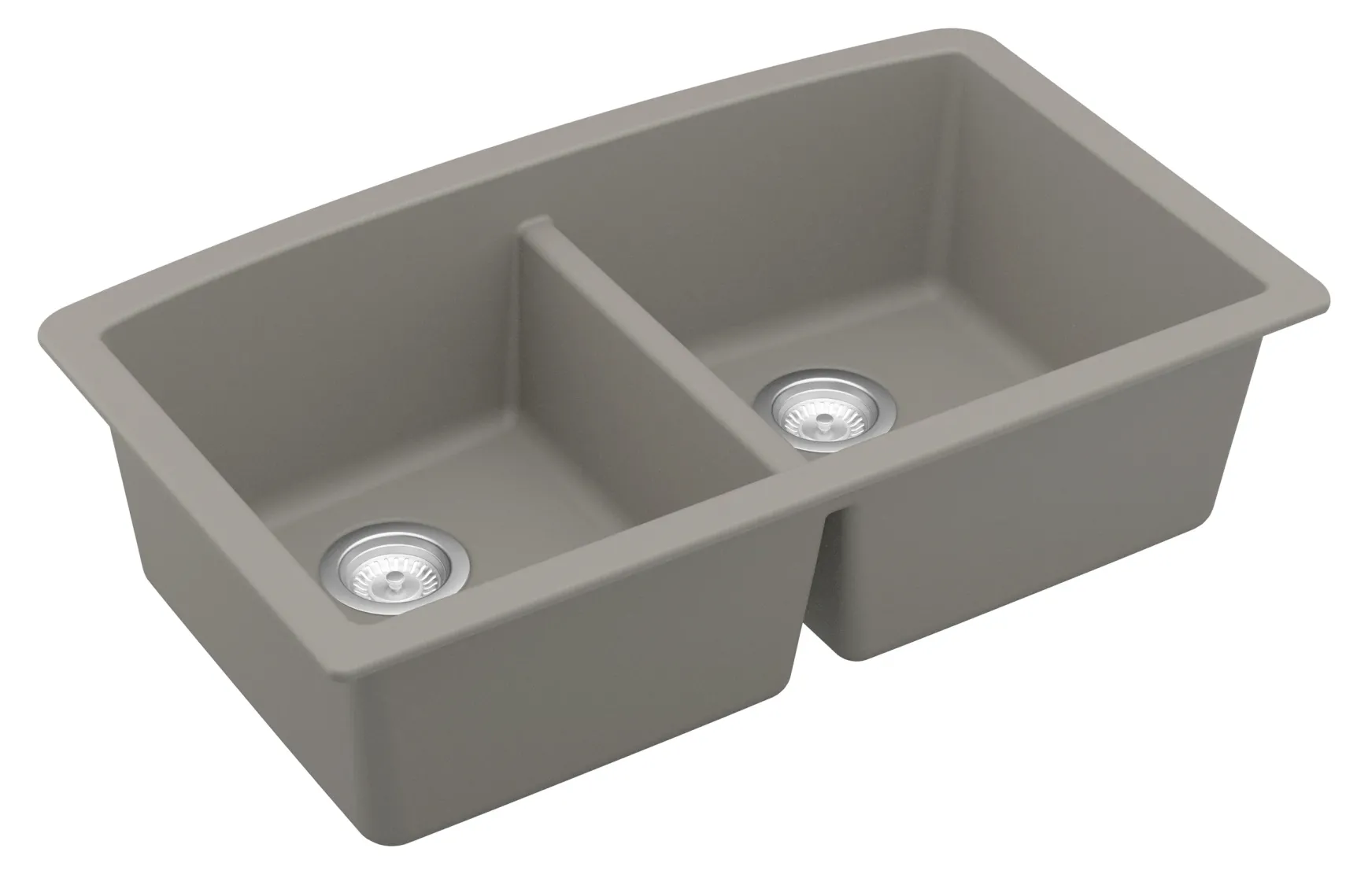 Karran 33" Undermount Quartz Composite Kitchen Sink, 50/50 Double Bowl, Concrete, QU-710-CN