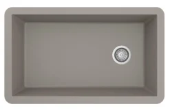 Karran 32" Undermount Quartz Composite Kitchen Sink, Concrete, QU-670-CN-PK1
