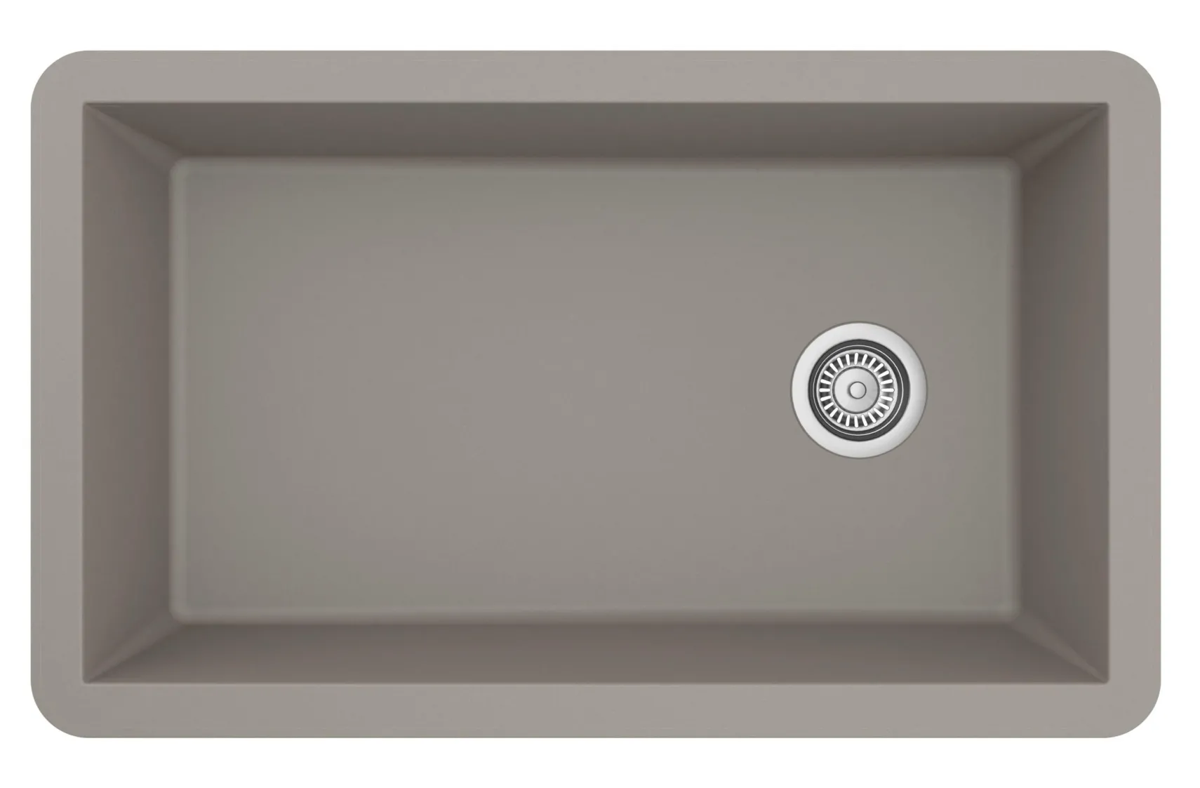 Karran 32" Undermount Quartz Composite Kitchen Sink, Concrete, QU-670-CN-PK1
