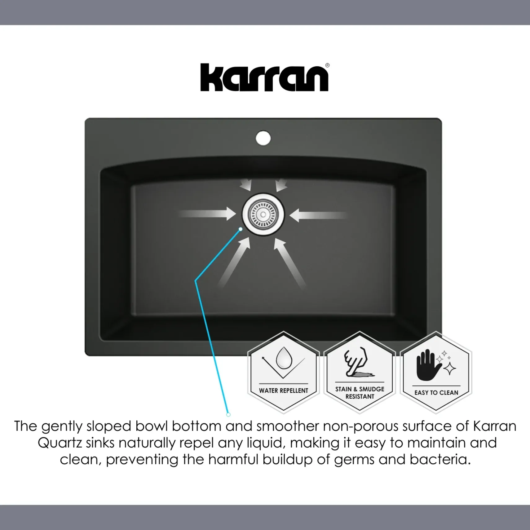 Karran 17" Undermount Quartz Composite Kitchen Sink, Concrete, QU-690-CN