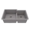 Karran 32" Undermount Quartz Composite Kitchen Sink, 60/40 Double Bowl, Grey, QU-811-GR