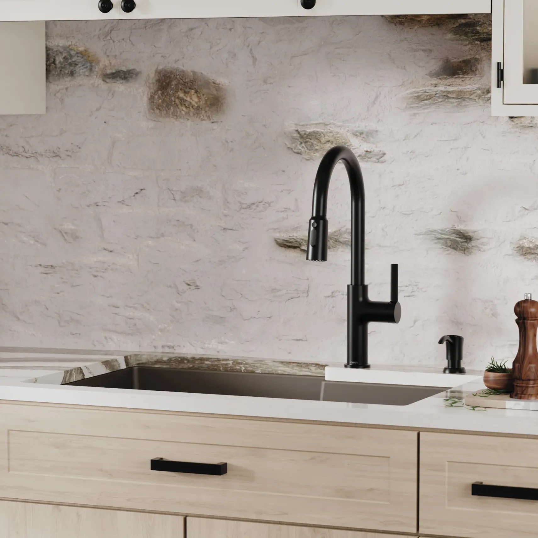 Karran 32" Undermount Quartz Composite Kitchen Sink, 60/40 Double Bowl, Brown, QU-811-BR