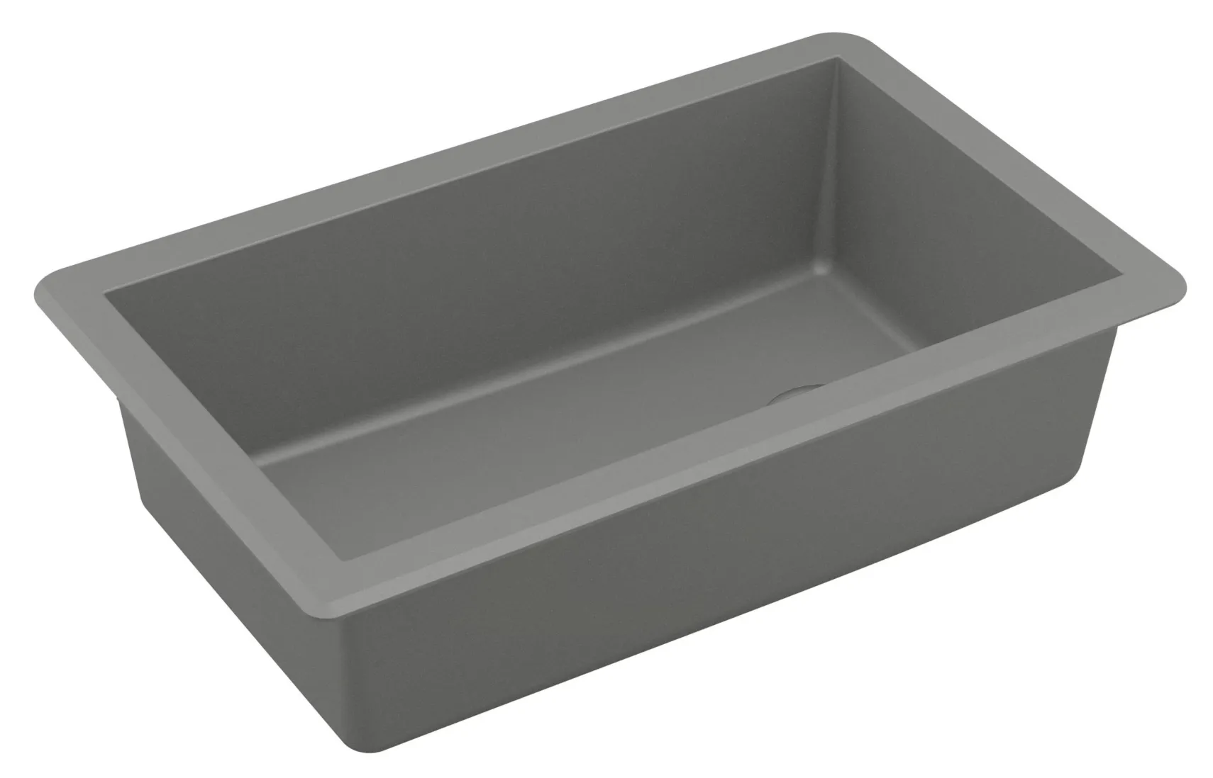 Karran 32" Undermount Quartz Composite Kitchen Sink, Grey, QU-670-GR-PK1