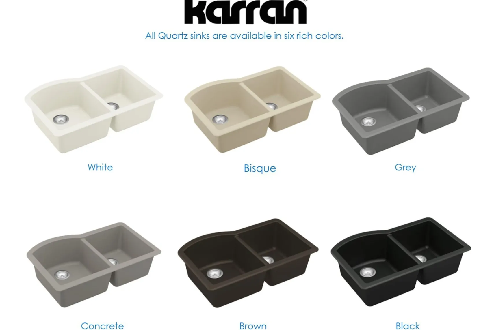 Karran 32" Undermount Quartz Composite Kitchen Sink, 60/40 Double Bowl, White, QU-610-WH-PK1