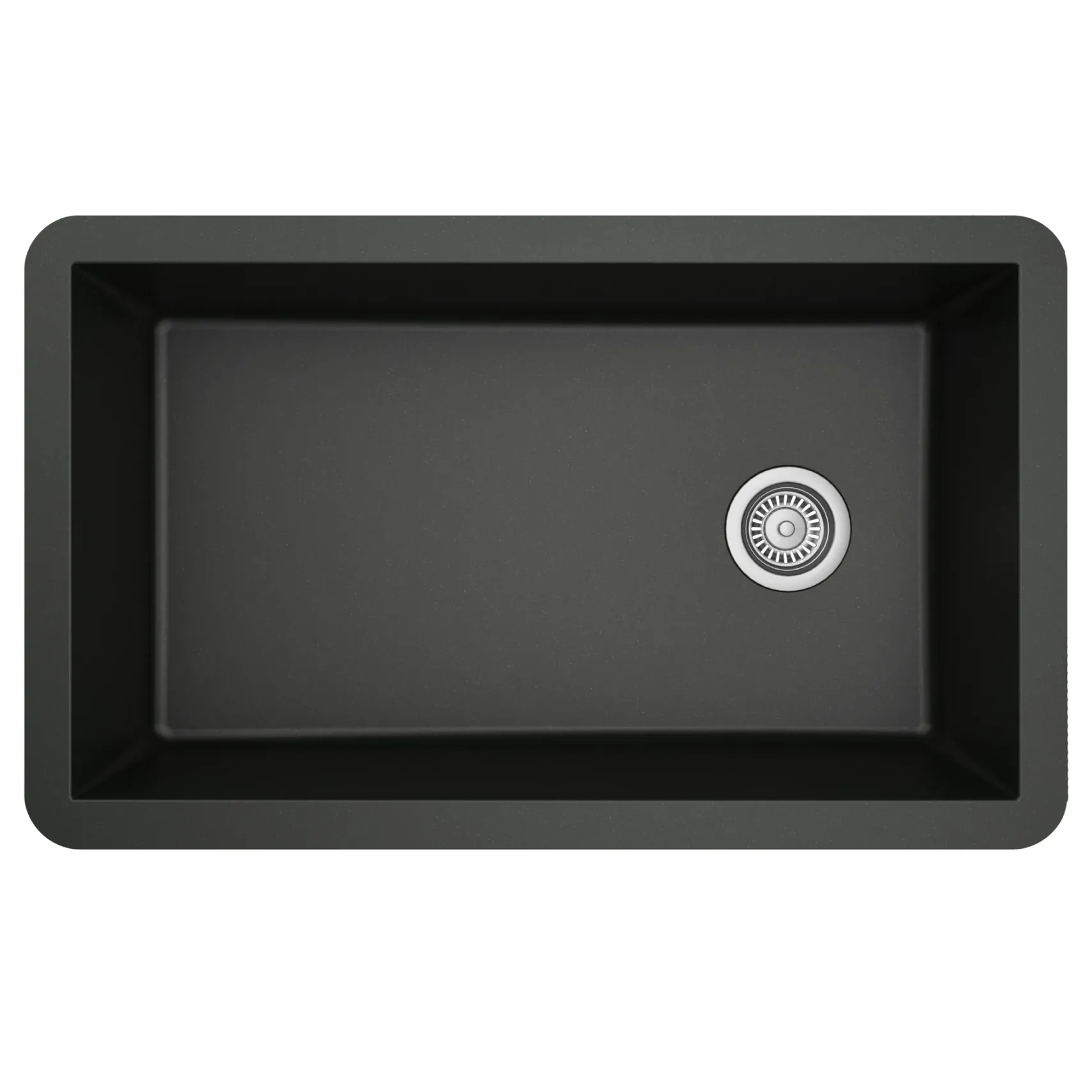 Karran 32" Undermount Quartz Composite Kitchen Sink, Black, QU-670-BL