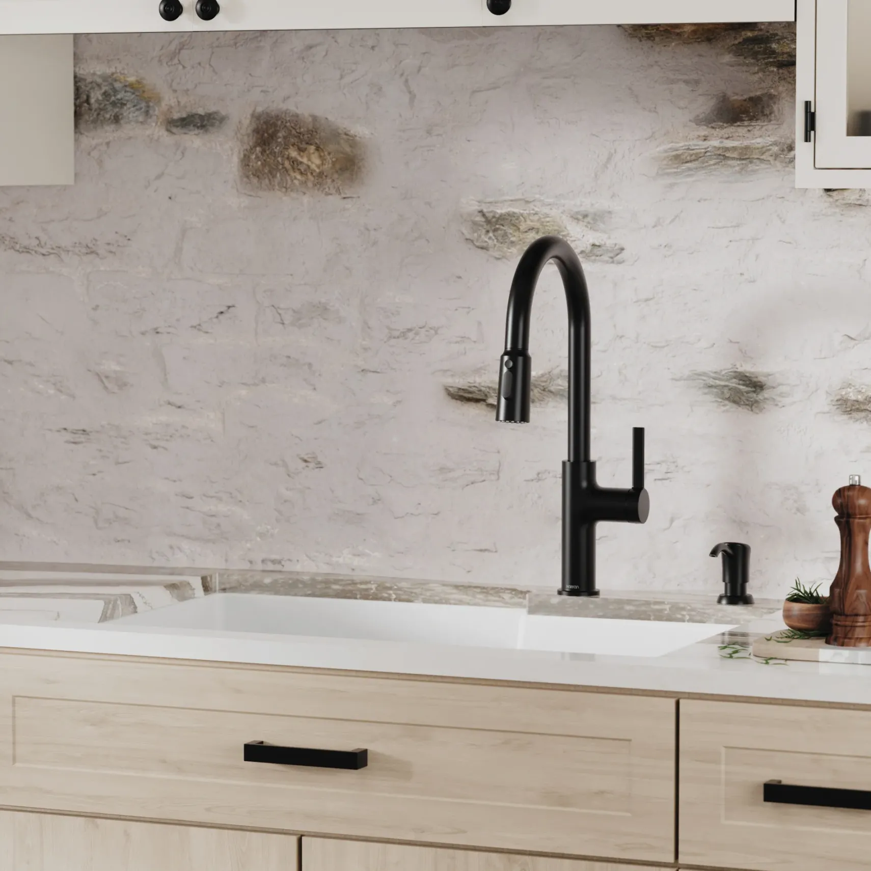 Karran 32" Undermount Quartz Composite Kitchen Sink, 60/40 Double Bowl, White, QU-811-WH