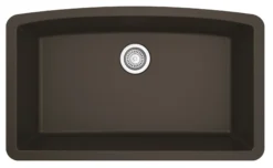 Karran 32" Undermount Quartz Composite Kitchen Sink, Brown, QU-712-BR-PK1