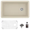 Karran 32" Undermount Quartz Composite Kitchen Sink, Bisque, QU-670-BI-PK1