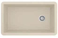 Karran 32" Undermount Quartz Composite Kitchen Sink, Bisque, QU-670-BI-PK1
