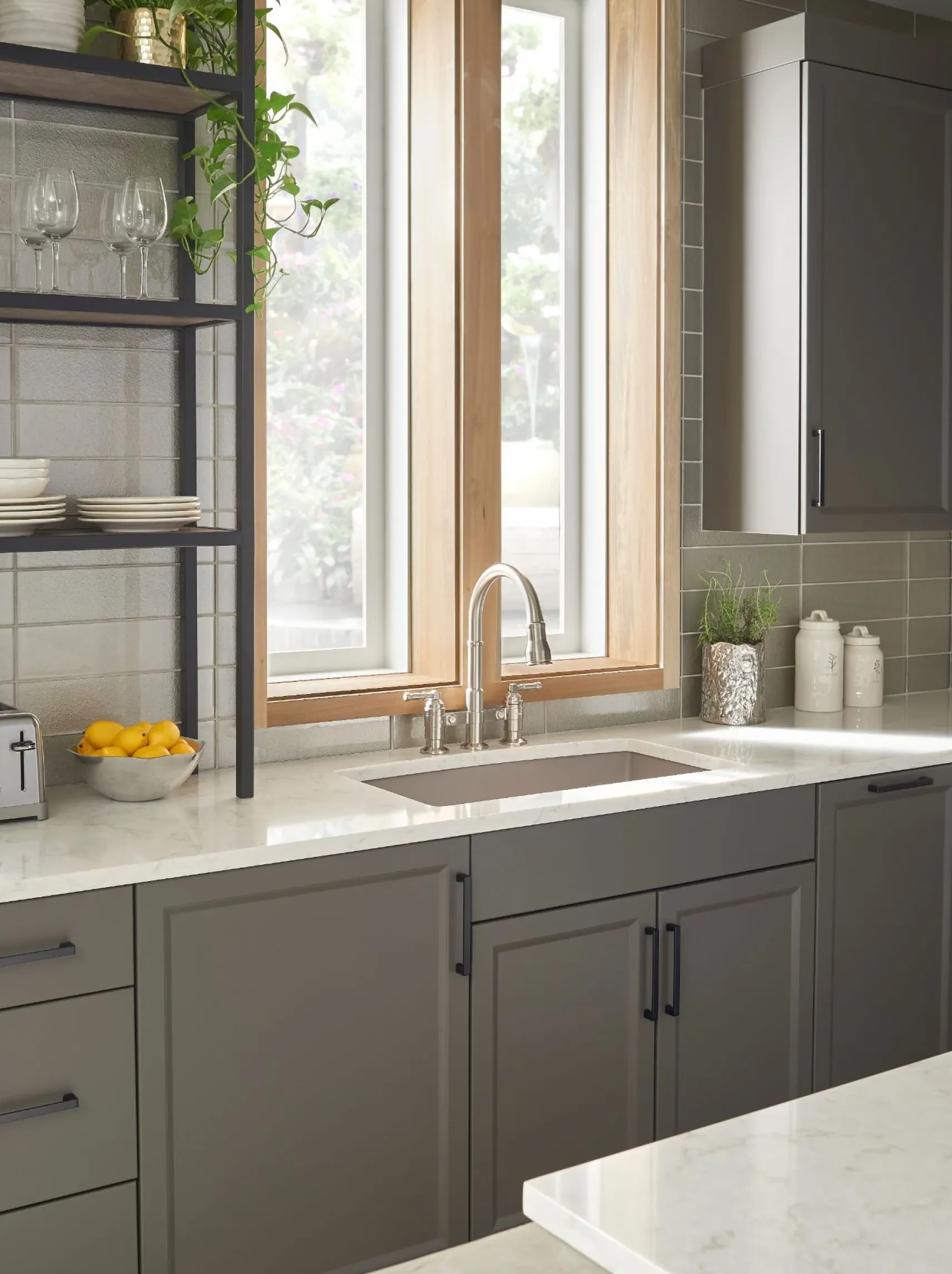Karran 32" Undermount Quartz Composite Kitchen Sink, Concrete, QU-712-CN-PK1