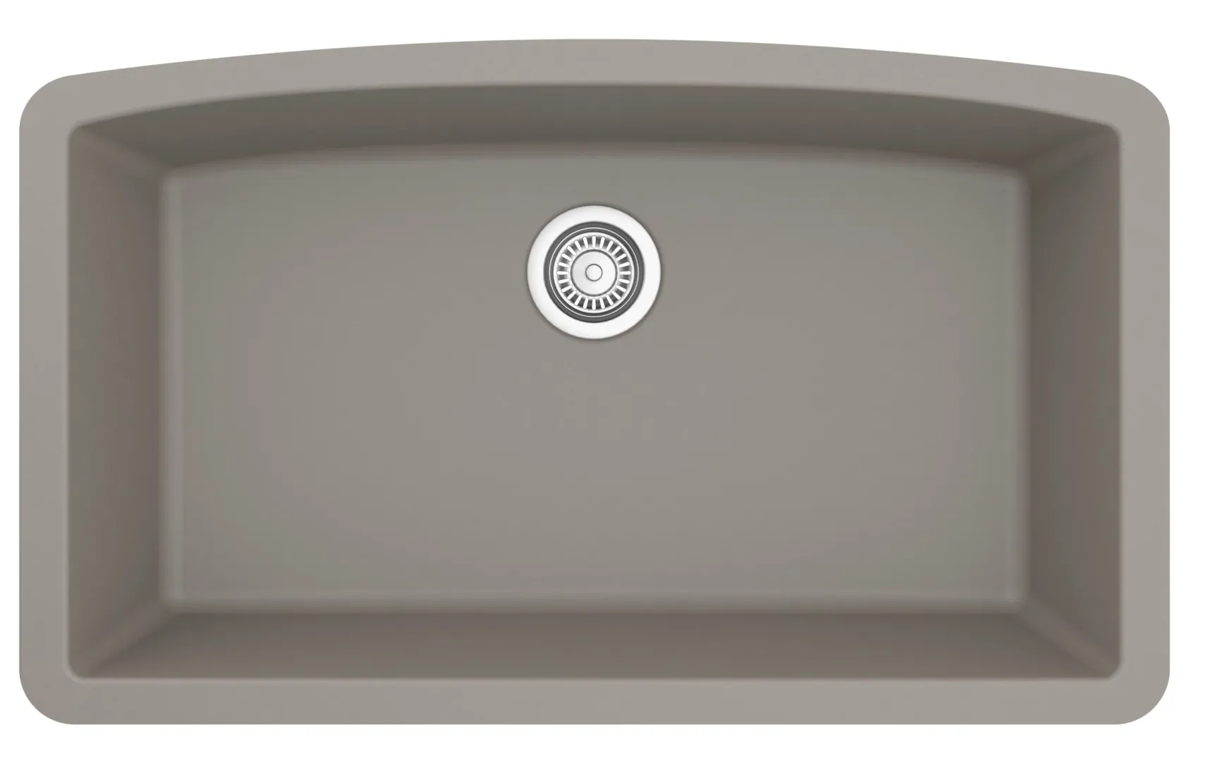 Karran 32" Undermount Quartz Composite Kitchen Sink, Concrete, QU-712-CN-PK1