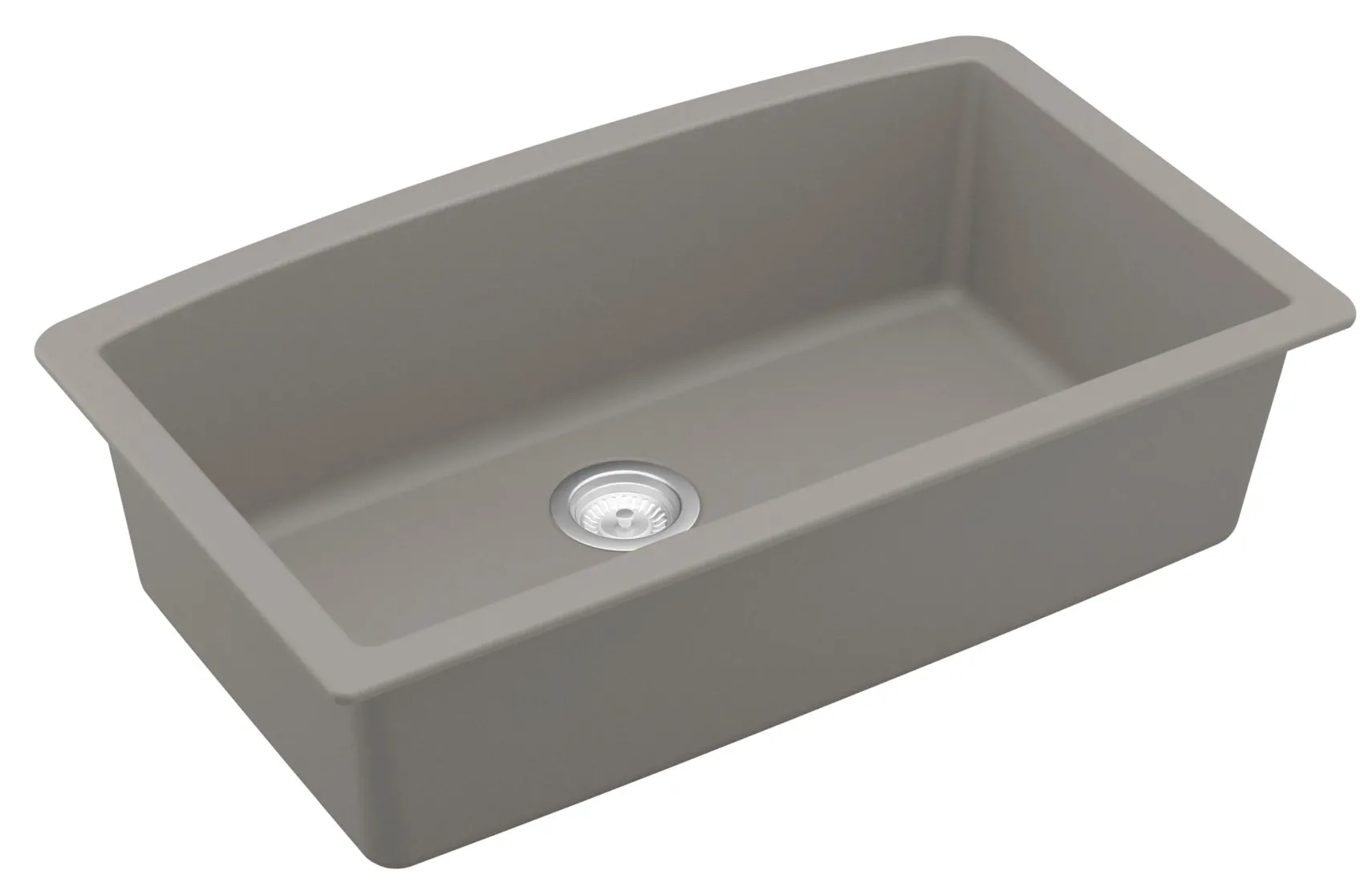 Karran 32" Undermount Quartz Composite Kitchen Sink, Concrete, QU-712-CN-PK1