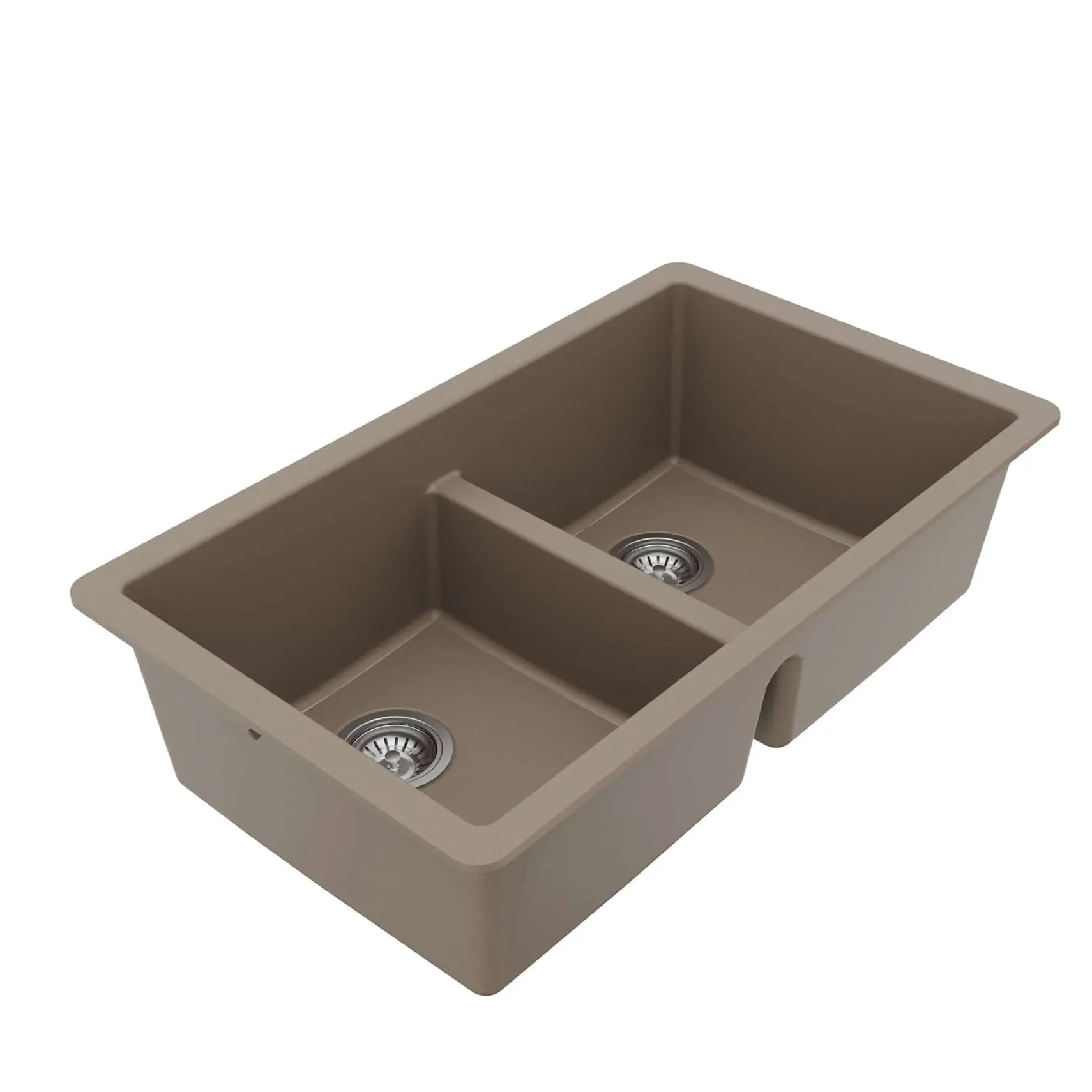 Karran 32" Undermount Quartz Composite Kitchen Sink with Accessories, 50/50 Double Bowl, Concrete, QU-810-CN-PK1