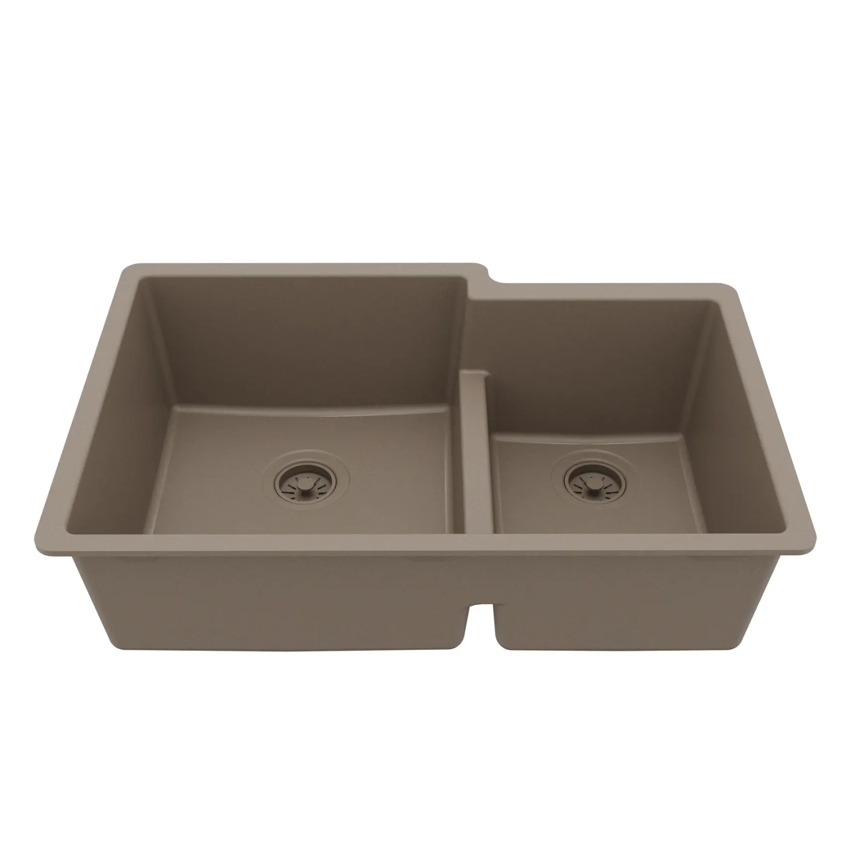 Karran 32" Undermount Quartz Composite Kitchen Sink, 60/40 Double Bowl, Concrete, QU-811-CN