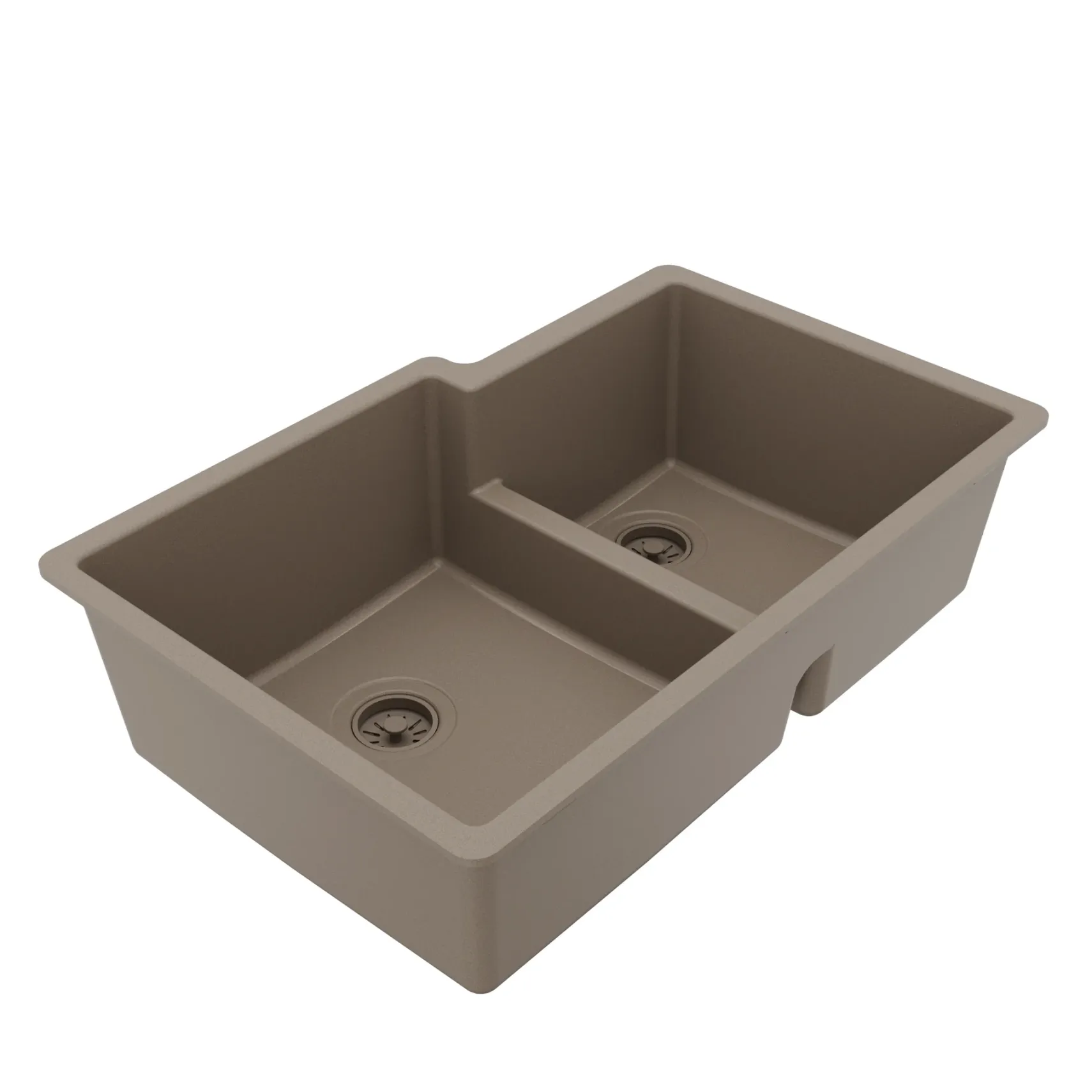 Karran 32" Undermount Quartz Composite Kitchen Sink, 60/40 Double Bowl, Concrete, QU-811-CN