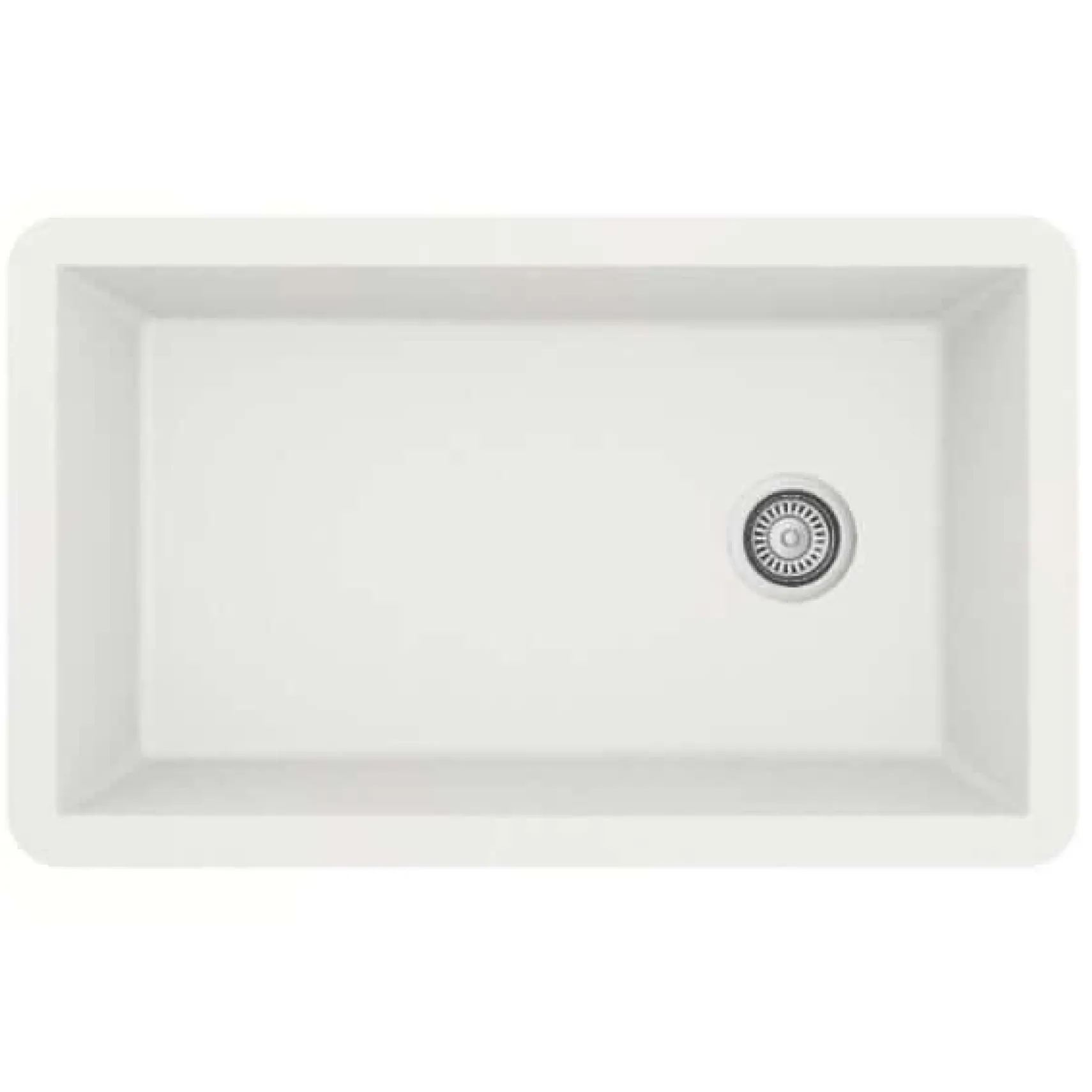 Karran 32" Undermount Quartz Composite Kitchen Sink, White, QU-670-WH-PK1