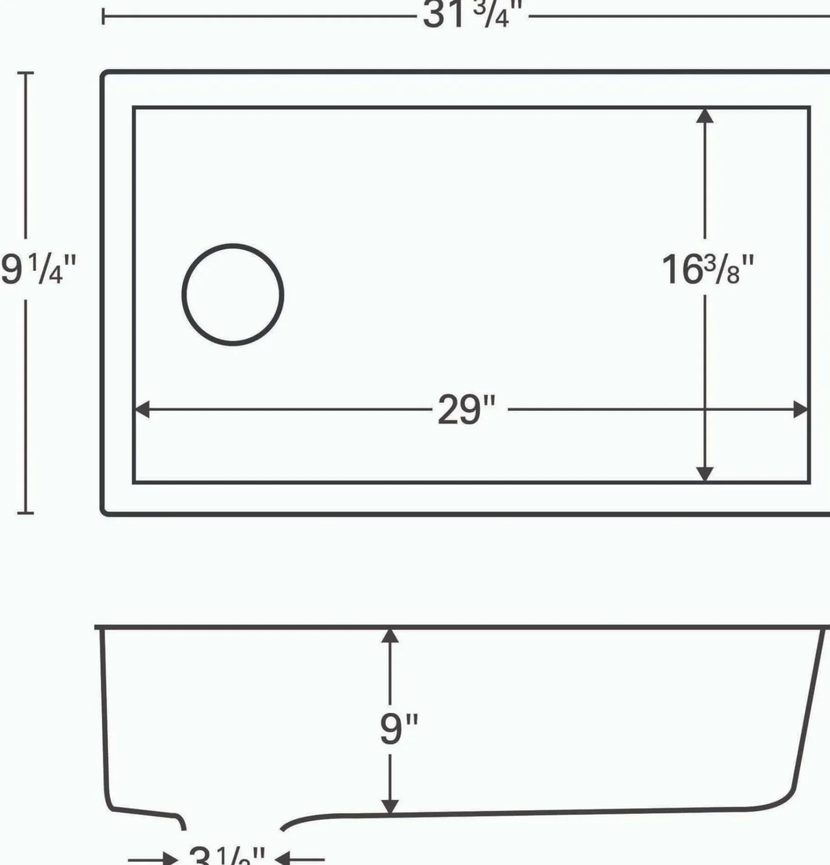Karran 32" Undermount Quartz Composite Kitchen Sink, White, QU-670-WH-PK1