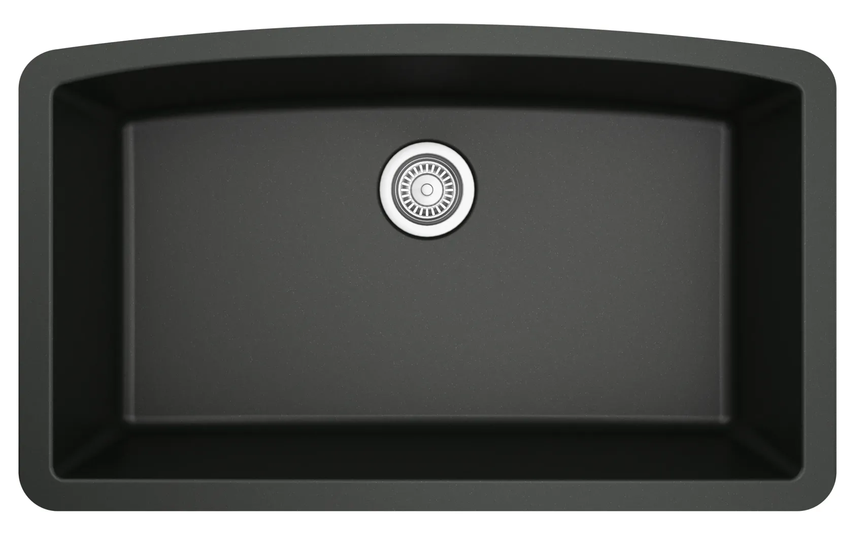 Karran 33" Undermount Quartz Composite Kitchen Sink, Black, QU-712-BL