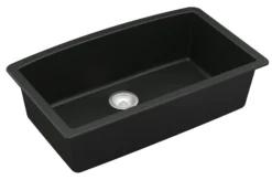 Karran 33" Undermount Quartz Composite Kitchen Sink, Black, QU-712-BL