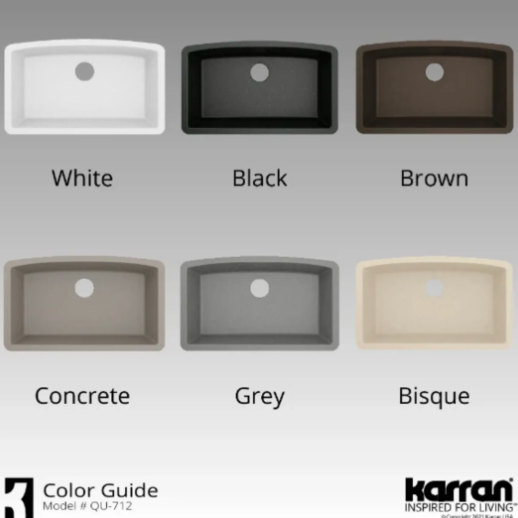 Karran 33" Undermount Quartz Composite Kitchen Sink, Black, QU-712-BL