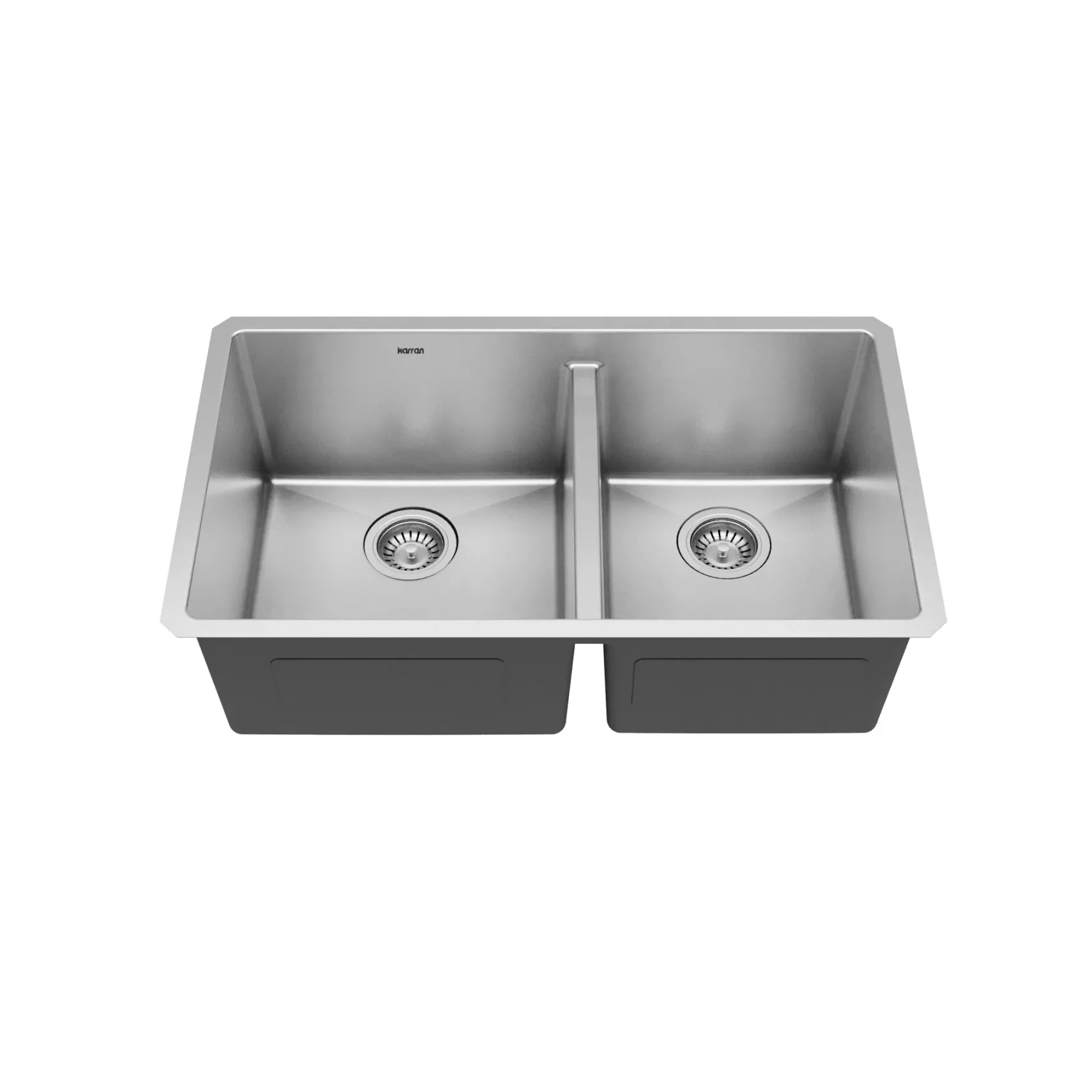 Karran 32" Undermount Stainless Steel Kitchen Sink with Accessories, 60/40 Double Bowl, 16 Gauge, EL-77-PK1
