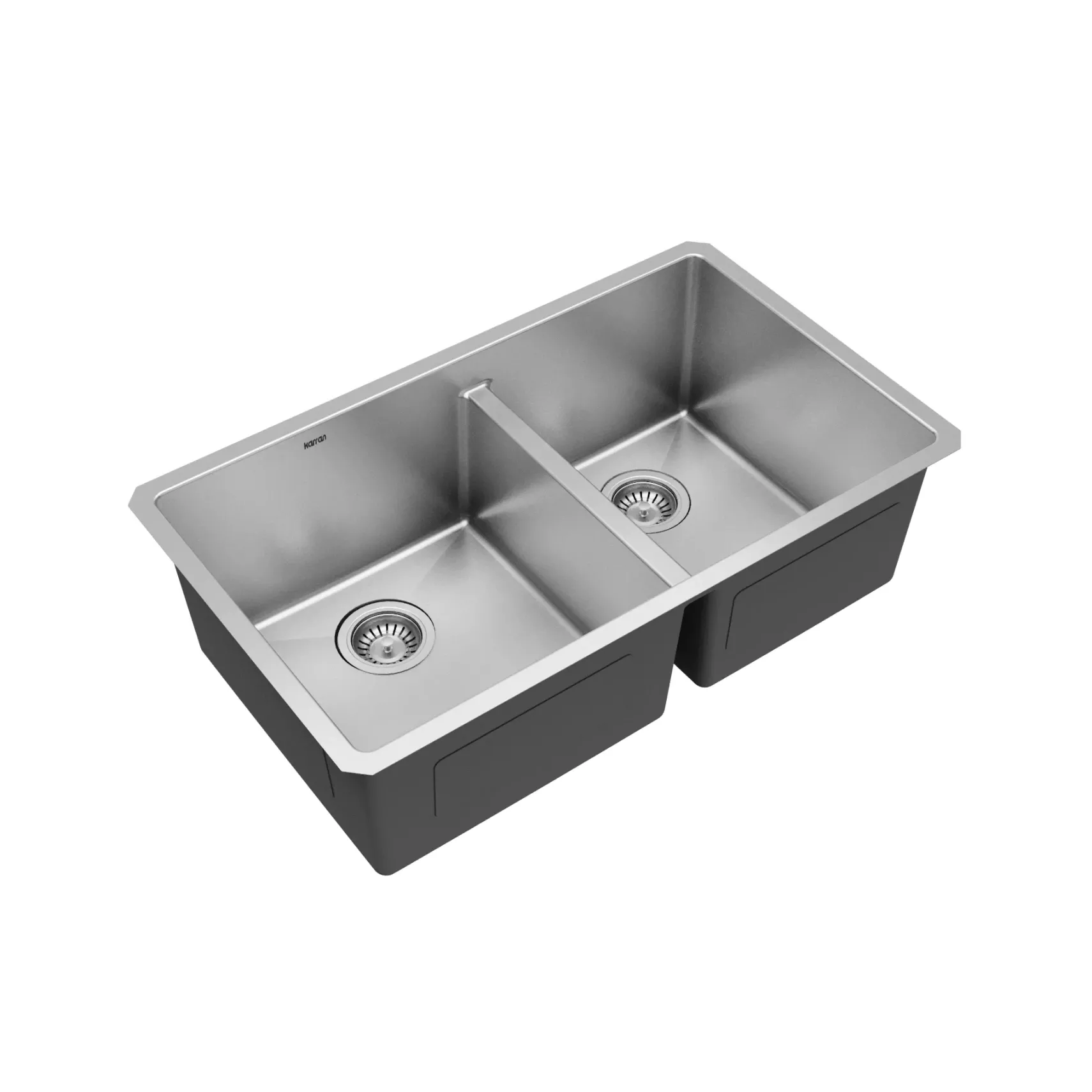Karran 32" Undermount Stainless Steel Kitchen Sink with Accessories, 60/40 Double Bowl, 16 Gauge, EL-77-PK1