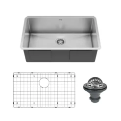 Karran 30" Undermount Stainless Steel Kitchen Sink, 16 Gauge, EL-75-PK1