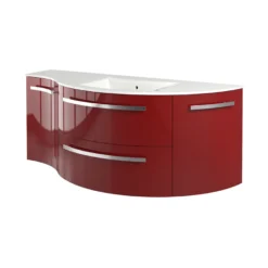 Latoscana 52" Modern Bathroom Vanity, Ameno Series, Right Side, Red, AM52RR