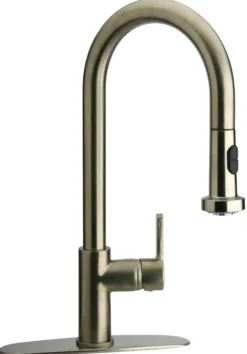 Latoscana Elix Single Handle Pull Down Spray Kitchen Faucet, Brushed Nickel, 92PW591LL