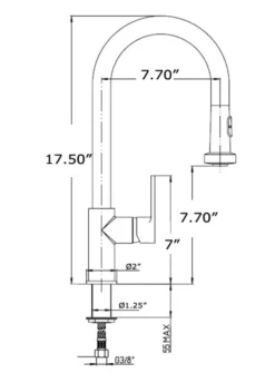 Latoscana Elix Single Handle Pull Down Spray Kitchen Faucet, Chrome, 92CR591LL