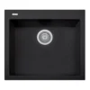 Latoscana Plados 23" Quartz Composite Drop-in Single Bowl Kitchen Sink, Black, ON6010-44UG
