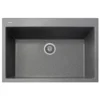 Latoscana Plados 33" Quartz Composite Drop-in Single Bowl Kitchen Sink, Silver, ON8410-42UG