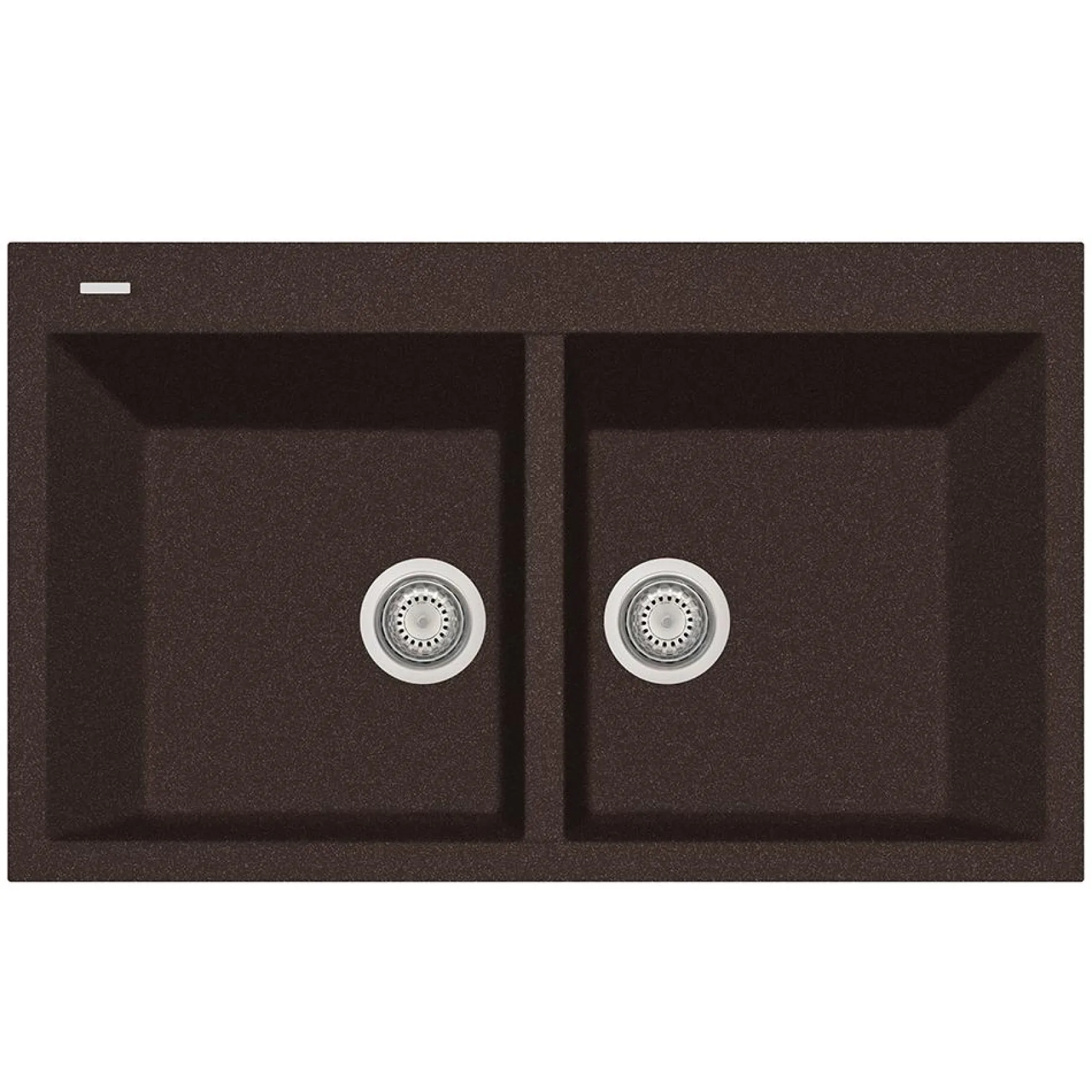 Latoscana Plados 34" Quartz Composite Drop-in Double Bowl Kitchen Sink, Brown, AM8620-64UG