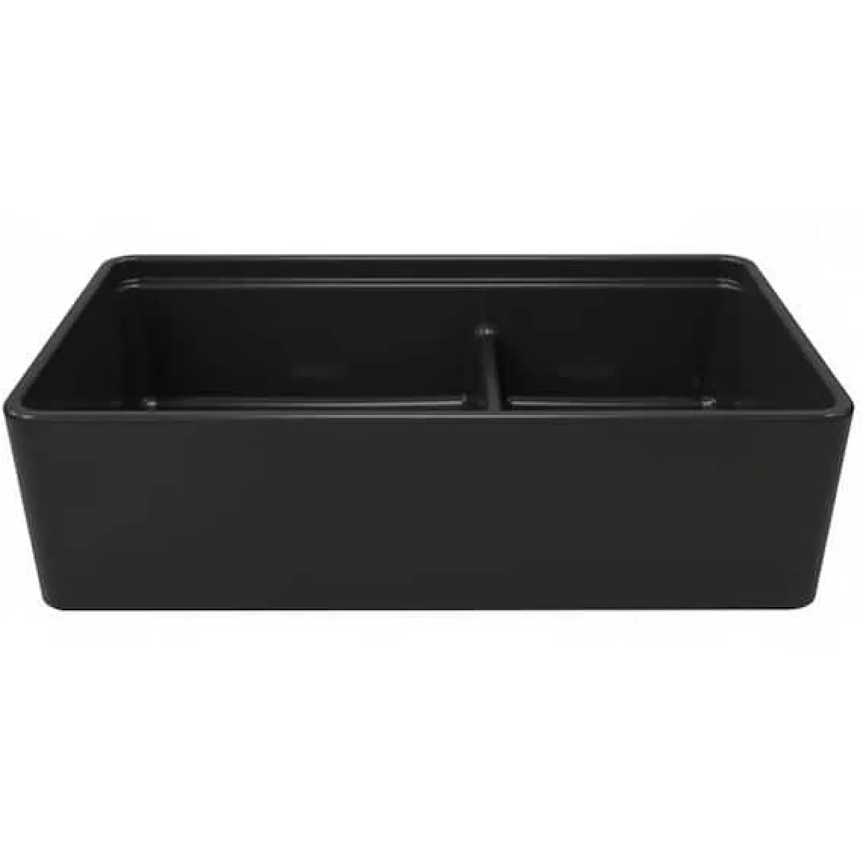 Latoscana 36" Double Bowl Fireclay Farmhouse Sink with Accessory Ledge, Black, LDL3619B