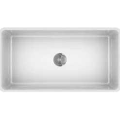 Latoscana 36" Fireclay Single Bowl White Farmhouse Apron Sink, Reversible, LTW3619W