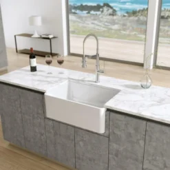 Latoscana 27" Fireclay Single Bowl Farmhouse Apron Sink Reversible LTW2718W