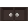 Latoscana Plados 34" Quartz Composite Undermount Double Bowl Kitchen Sink, Brown, AM8620ST-64UG